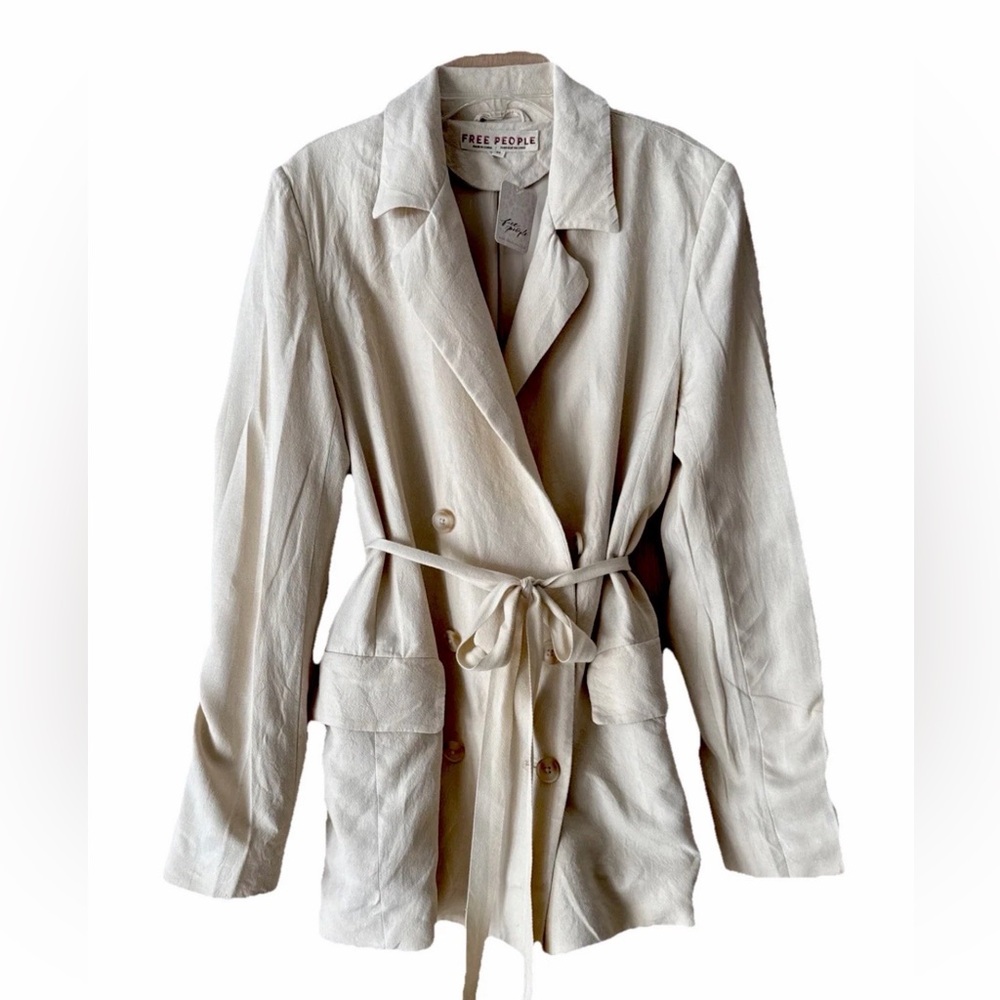 Free People Linen Blazer/Trench Jacket